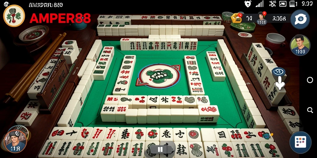 Tangkapan layar AMPER88 menampilkan aksi seru permainan Mahjong.