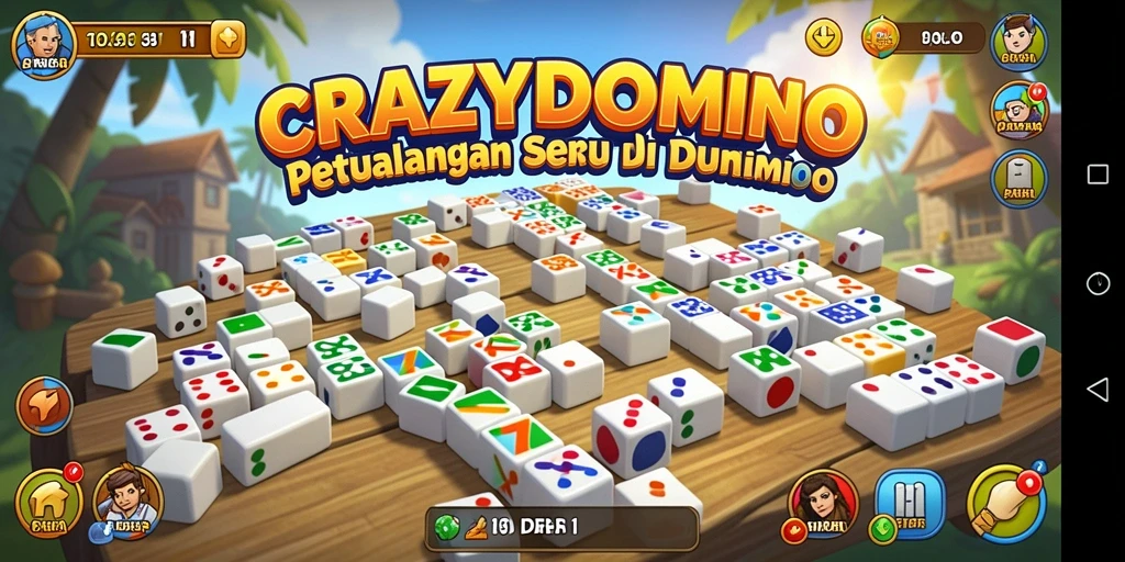 Tampilan gameplay seru dari CRAZYDOMINO yang penuh tantangan.
