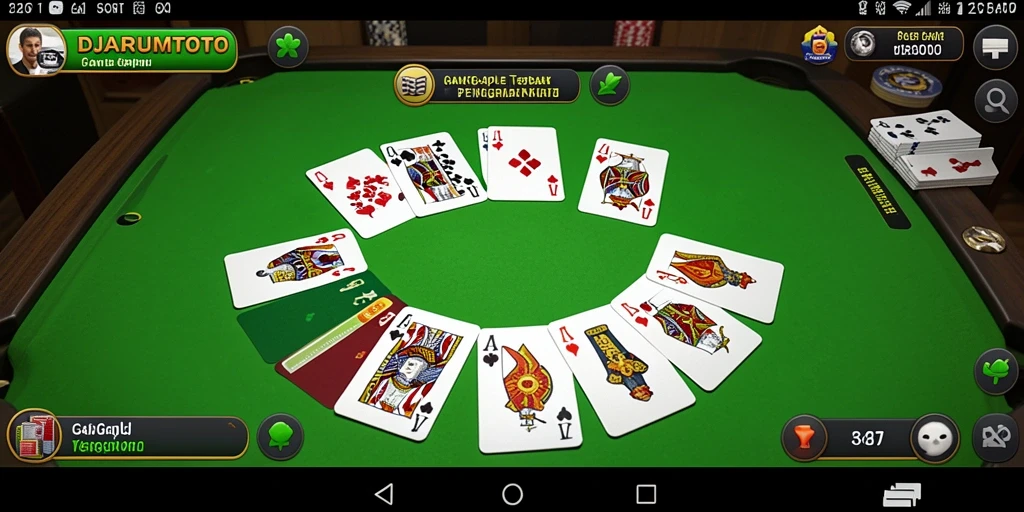 Tampilan gameplay seru DJARUMTOTO dengan suasana kompetitif Gaple.