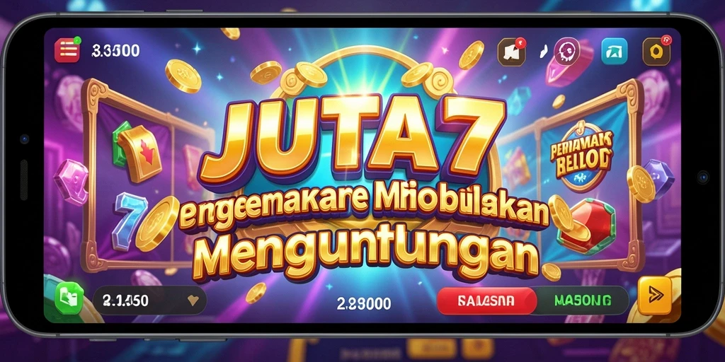 Tampilan gameplay JUTA7 yang menarik dengan efek visual slot.