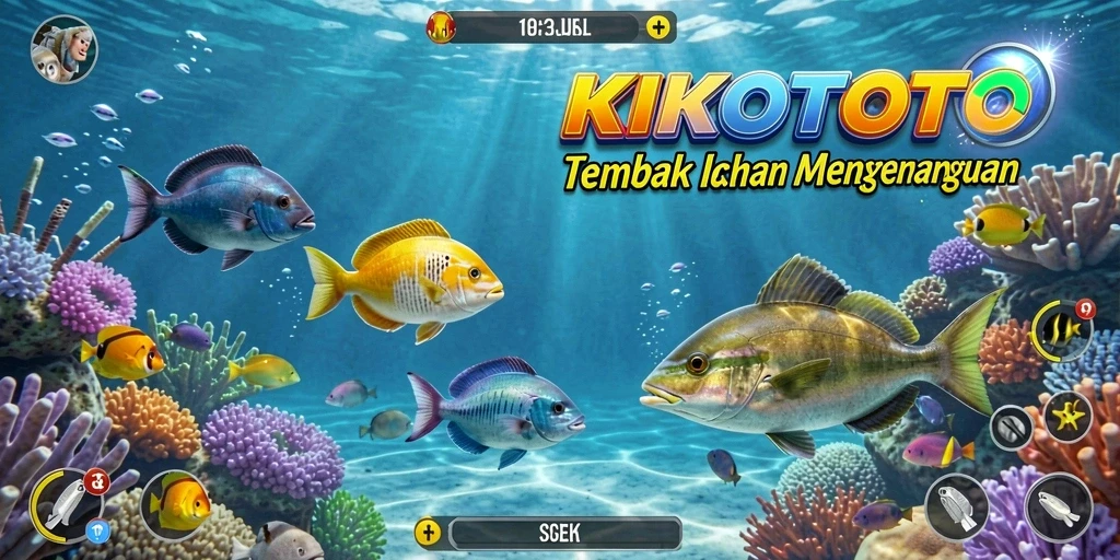 Tampilan gameplay KIKOTOTO dengan aksi menembak ikan seru.