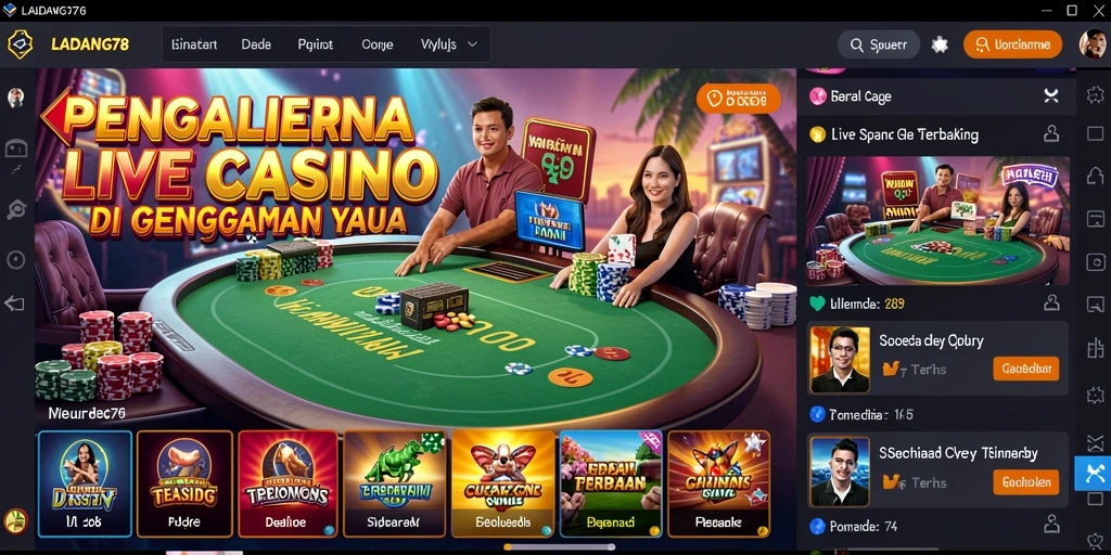 Tampilan gameplay Live Casino yang mendebarkan di LADANG78.