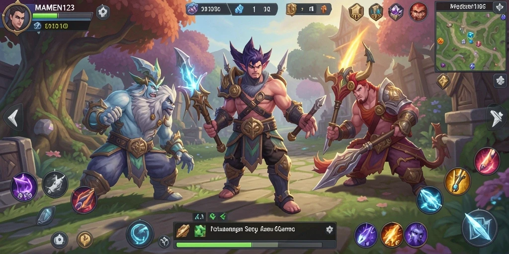 Tampilan gameplay menarik dari MAMEN123 dengan pertarungan seru.