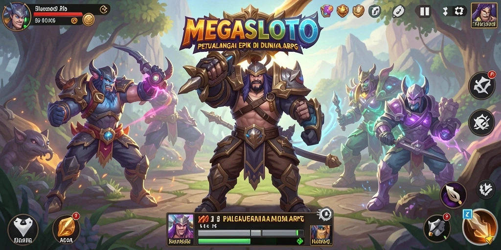 Tampilan gameplay seru dari MEGASLOTO dalam petualangan ARPG.