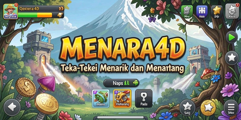 Screenshot game MENARA4D menunjukkan gameplay puzzle yang menantang.