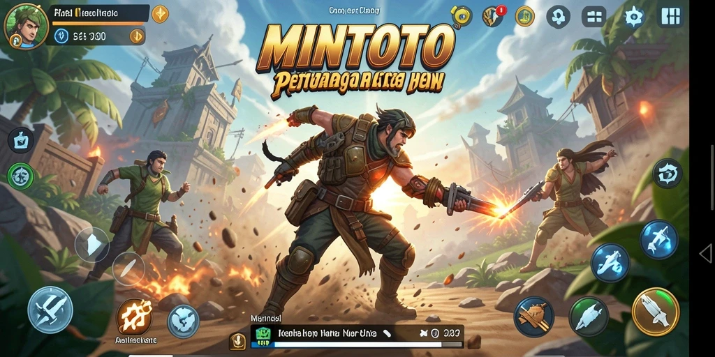 Menampilkan gameplay aksi intens dari MINTOTO dengan pertarungan seru.