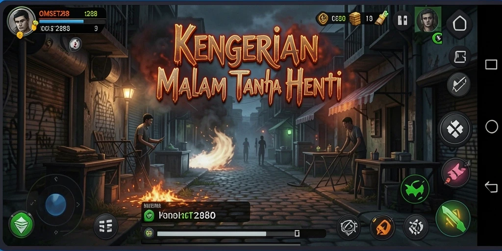 Screenshot menampilkan suasana mencekam dalam gameplay OMSET288.
