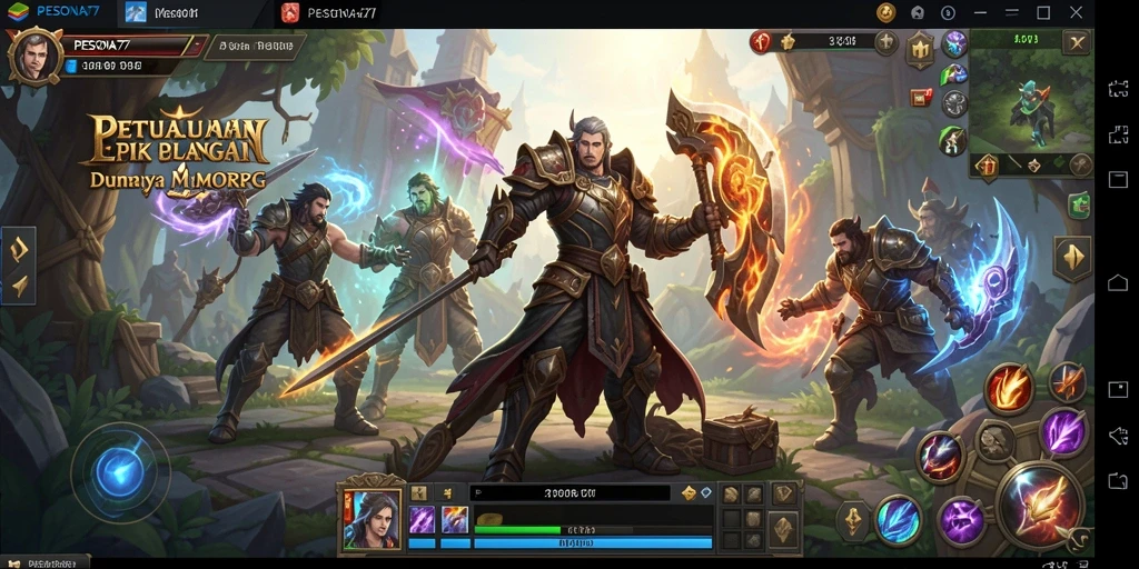 Tampilan gameplay PESONA77 yang menampilkan momen pertempuran epik.