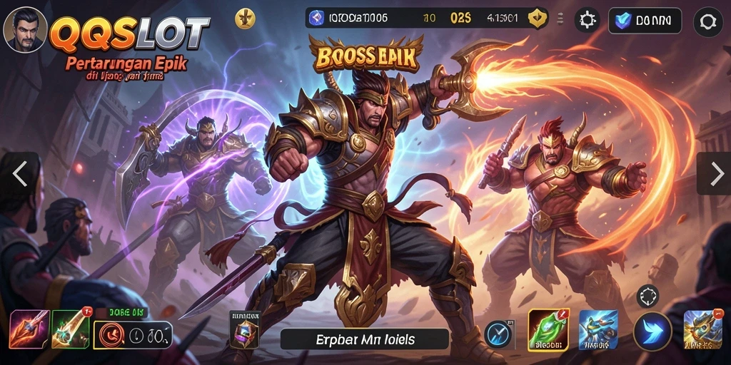 Tangkapan layar memperlihatkan gameplay Fighting yang intens dan strategis di QQSLOT.