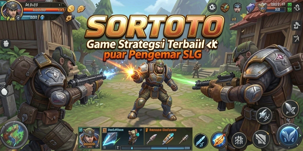 Screenshot dari gameplay SORTOTO menunjukkan pertempuran seru dan strategi yang mendalam.
