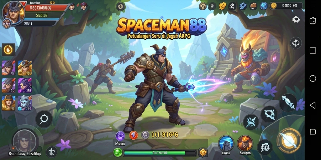 Tampilan gameplay seru di dunia ARPG SPACEMAN88.