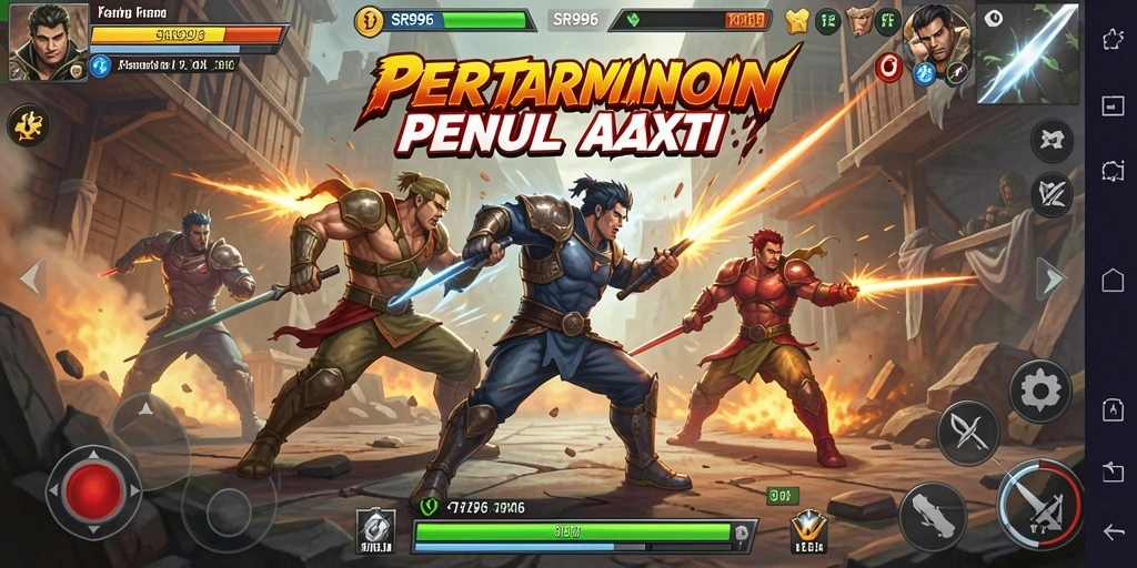 Tampilan seru gameplay pertarungan di SR996 dengan aksi karakter yang dinamis.