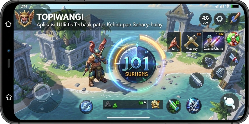 Tampilan screenshot utama aplikasi TOPIWANGI dengan fitur utilitas modern.