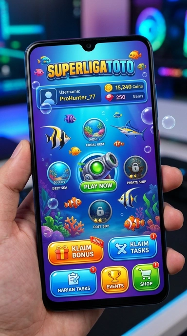 Tampilan awal aplikasi superligatoto yang menawan.